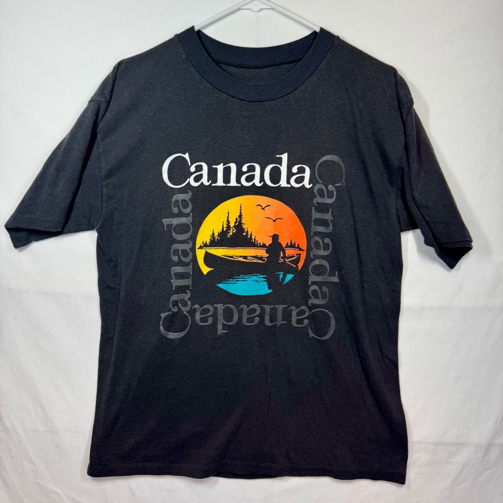 Vintage Canada Graphic T-Shirt Tourist Outdoors Nature Size S/M No Tag‎